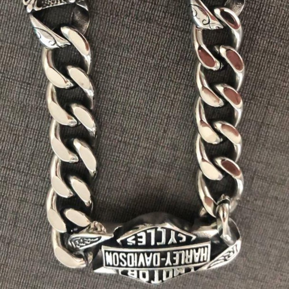 Harley Davidson HD Titanium Steel Wristband Biker Bracelet Riders Skul… - Picture 6 of 16